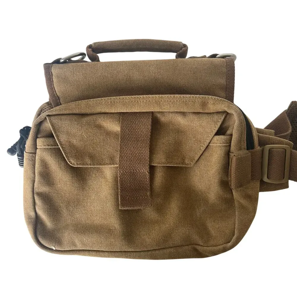 OneTigris Canvas Dog Pack Saddle Bag Hiking Backpack Large Brown Tactical Gear